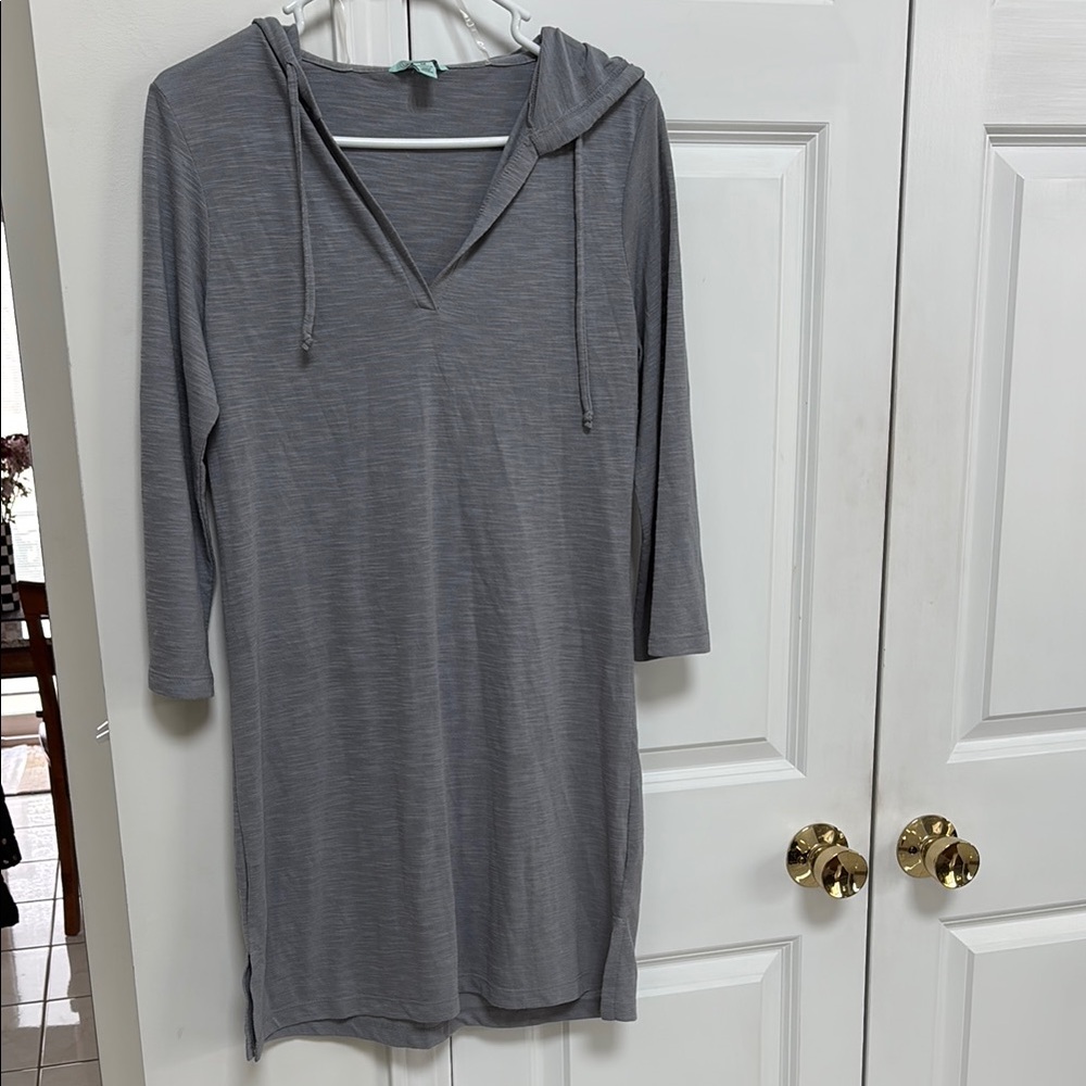 Gray Hooded Swim Cover-Up